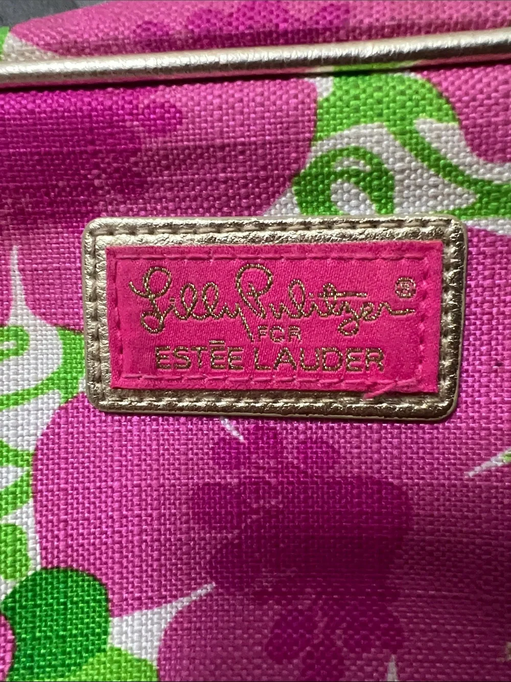 Lily Pulitzer Estée Lauder collab cosmetic bag